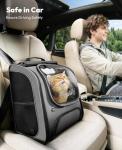 Pecute Cat Backpack Carrier, Large Space Cat Bubble Backpack, Breathable Cat Carrier, Shaded Dog Backpack Carrier, Ergonomic 3D Design for Travel, Hiking, Walk, Suitable for Shopping, Car, Vet, Gray
