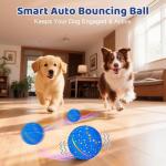 Sankell Interactive Dog Toys Dog Ball – 3 Play Modes Smart Moving Bouncing Dogs Ball, E-TPU with RGB Lights, Automatic Rolling Dog Toy for Small Medium Dogs to Keep Them Busy and Boredom Relief (Blue)