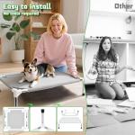 Makerfire Elevated Dog Bed, Indoor/Outdoor Raised Dog Cot for Small Dogs, Detachable Pet Bed with Non-Slip Feet, Polyester Cotton (26'' L x 19.5'' W x 6.4" H)