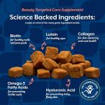 NaturVet Beauty Targeted Care Skin & Coat Supplement for Dogs, Helps Support Shiny Coat, Brighter Eyes & Strong Nails with Biotin, Hyaluronic Acid, Lutein, & Omega Fatty Acids, 60 Soft Chews