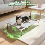 Makerfire Elevated Dog Bed, Indoor/Outdoor Raised Dog Cot for Small Dogs, Detachable Pet Bed with Non-Slip Feet, Polyester Cotton (26'' L x 19.5'' W x 6.4" H)