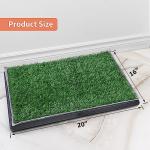 Dog Grass Pet Loo Indoor/Outdoor Portable Potty, Dog Litter Box, Artificial Grass Patch Bathroom Mat and Washable Pee Pad for Puppy Training, Full System with Trays (Pet Training Tray, 20"x16")