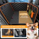 Dog Car Seat Cover for Back Seat, Hard Bottom Back Seat Extender for Dogs - Supports 400lbs,New Waterproof, Scratch Resistant, Anti Slip Portable Dog Hammock,Suitable for Cars, SUVs and Trucks(Orange）