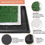 Dog Grass Pet Loo Indoor/Outdoor Portable Potty, Dog Litter Box, Artificial Grass Patch Bathroom Mat and Washable Pee Pad for Puppy Training, Full System with Trays (Pet Training Tray, 20"x16")
