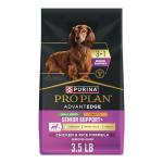 Purina Pro Plan AdvantEDGE Senior Support Plus Small Breed Shredded Blend Chicken and Rice Formula Dry Dog Food - 3.5 lb Bag
