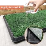 Dog Grass Pet Loo Indoor/Outdoor Portable Potty, Dog Litter Box, Artificial Grass Patch Bathroom Mat and Washable Pee Pad for Puppy Training, Full System with Trays (Pet Training Tray, 20"x16")