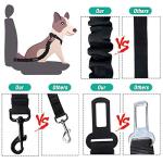 COOYOO Dog Seat Belt, Durability Retractable Dog Car Harness Adjustable Dog Seat Belt for Vehicle Nylon Pet Safety Seat Belts Heavy Duty & Elastic (1 Pack Black)