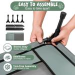 Elevated Dog Bed for Large Dogs - Outdoor Cooling Cot with Washable Breathable Mesh, Portable Raised Pet Bed with Non-Slip Feet & Waterproof Teslin, Heavy Duty & Chew Proof for Camping (Grey, Small)