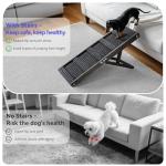 2026 Upgraded Dog Ramp for Couch, Foldable Small Dog Ramp for Sofa, 4 Adjustable Height from 13'' to 21", Portable Stable Pet Step with Non-Slip Pad, Pet Ramps Use for Couch Stairs, Black