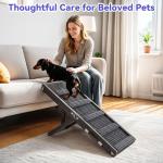 2026 Upgraded Dog Ramp for Couch, Foldable Small Dog Ramp for Sofa, 4 Adjustable Height from 13'' to 21", Portable Stable Pet Step with Non-Slip Pad, Pet Ramps Use for Couch Stairs, Black