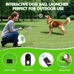 MEKAPLE Automatic Dog Ball Launcher, Upgraded Interactive Dog Balls Thrower with 3 Distance 29Ft-79Ft, Remote Control Ball Launcher for Medium & Large Dogs, 5 Etpu Balls Included (Lime Green)