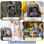 Lekebobor Extra Large Cat Backpack Carrier Expandable Pet Carrier Backpack for Small/Medium Dogs and Medium/Large Cats, Grey