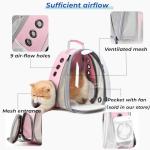 Lollimeow Cat Carrier Backpack, Expandable Bubble Pet Carrier for Cats and Small Dogs, Airline Approved Travel Backpack for Hiking, Walking & Outdoor Adventures - Supports up to 16 lbs