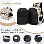 ZZRIUP Dogs Backpack for Kids Boys Girls, Cute Backpack for School Outdoor Travel 16.5inch, Gifts for Dogs Lover (Beige)