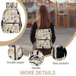 ZZRIUP Dogs Backpack for Kids Boys Girls, Cute Backpack for School Outdoor Travel 16.5inch, Gifts for Dogs Lover (Beige)