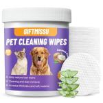 GIFTMISSU Pet Wipes for Cats & Dogs, 120 Count Gentle Plant-Based Pet Eye Wipes, Pet Ear Wipes, Dog Face Wipes and Dog Wipes for Face, Soft Non-Woven Wipes for Quick Daily Cleaning