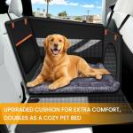 Buatis Large Dog Car Seat Cover with Dog Bed Mat for Back Seat Half - Single Seat Travel Hammock Extender, Waterproof Hard Bottom for Medium & Large Dogs, Car SUV Truck Vehicle