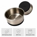 GORILLA GRIP Dog Bowls, Food Grade 304 Stainless Steel, Holds 2 Cups Each (16 fl oz) Food and Water Bowl for Feeding Dogs and Cats, Dishwasher Safe, Rust Resistant, BPA Free Rubber Base Set of 2 Black