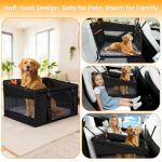Buatis Large Dog Car Seat Cover with Dog Bed Mat for Back Seat Half - Single Seat Travel Hammock Extender, Waterproof Hard Bottom for Medium & Large Dogs, Car SUV Truck Vehicle