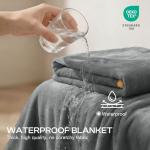 Luciphia Waterproof Blanket for Dog Washable Reversible Sherpa Fleece Throw Blanket for Bed Couch Soft Liquid Pee Proof Furniture Cover Protector for Small Medium Large Pet Cat Grey 35" x 25"