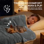 Luciphia Waterproof Blanket for Dog Washable Reversible Sherpa Fleece Throw Blanket for Bed Couch Soft Liquid Pee Proof Furniture Cover Protector for Small Medium Large Pet Cat Grey 35" x 25"