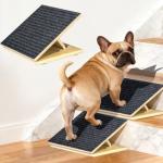 TNELTUEB 2 Pack Upgraded Dog Ramps for Stairs, Adjustable Stair ramp for Dogs,Portable Dog Stairs with Mat for Small Dogs and Cats, Non-Slip Pet Steps for Elderly or Injured Pets