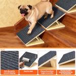 TNELTUEB 2 Pack Upgraded Dog Ramps for Stairs, Adjustable Stair ramp for Dogs,Portable Dog Stairs with Mat for Small Dogs and Cats, Non-Slip Pet Steps for Elderly or Injured Pets