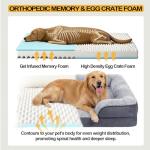 Orthopedic Dog Bed for Medium Dogs - Gel Memory Foam Pet Bed with Waterproof & Washable Cover, Contoured Bolster Design for Dogs & Cats (Grey, 30.0" L x 20.0" W x 6.3" Th)