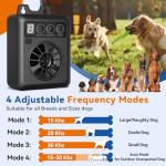 Anti Barking Device for Dogs, 50FT Rechargeable Ultrasonic Dog Bark Control Devices with 4 Modes Stop Neighbors Dogs Barking Waterproof Bark Deterrent Box, Dog Barking Silencer Safe for Outdoor Indoor