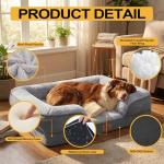 Orthopedic Dog Bed for Medium Dogs - Gel Memory Foam Pet Bed with Waterproof & Washable Cover, Contoured Bolster Design for Dogs & Cats (Grey, 30.0" L x 20.0" W x 6.3" Th)