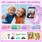 Melontti Smart Watch for Kids with 39 Games,Camera,Video,Music Player,Recorder,Alarm,Pedometer,Flashlight,Stopwatch,HD Touch Screen,Borthday Gift Toy for Girls Ages 3-12(Purple)