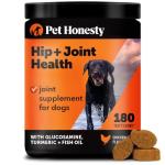 Pet Honesty Hip & Joint Health Soft Chews for Dogs, Joint Supplement with Glucosamine Chondroitin, MSM, Turmeric, Joint Support + Mobility, May Reduce Occasional Discomfort (Chicken 180 Count)