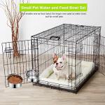 2 Pcs Small Pet Dog Food Water Bowl for Cage Stainless Steel Non-Spill Kennel Hanging Cats Pets Bowls with Clamp Holder Crate Feeder Dish for Small Dogs Pets (4.7x1.9'' & 3.9x1.7'')