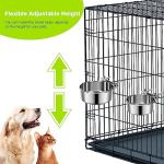 2 Pcs Small Pet Dog Food Water Bowl for Cage Stainless Steel Non-Spill Kennel Hanging Cats Pets Bowls with Clamp Holder Crate Feeder Dish for Small Dogs Pets (4.7x1.9'' & 3.9x1.7'')