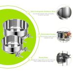 2 Pcs Small Pet Dog Food Water Bowl for Cage Stainless Steel Non-Spill Kennel Hanging Cats Pets Bowls with Clamp Holder Crate Feeder Dish for Small Dogs Pets (4.7x1.9'' & 3.9x1.7'')