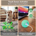 Qraxond Interactive Dog Toys Dog Soccer Ball to Keep Them Busy,Durable Automatic Moving Jumping Dog Balls with Straps for Small/Medium/Large Dogs, USB Rechargeable,Not for Aggressive Chewers