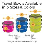 Healthy Human Travel Pet Bento Bowls - Human-Grade Stainless Steel & BPA-Free, Leak-Proof Water & Food Container Set for Dogs & Cats, 2-Pack Interlocking Bowls, Includes Spare Clips & Handle (Pink)