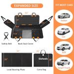 Sixheels Dog Car Seat Cover Back Seats Protector, Backseat Extender Hard Bottom Rear Seat Pet Cover for Dogs, Waterproof Carseat Covers Dog Hammock Travel Accessories for Car,SUV,Truck