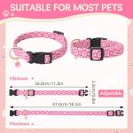 Guiqulai 3 Pack Spring Summer Dog Collars, Adjustable Puppy Collars with Spring Summer Green Leaves Peach Pattern Quick Release Buckle Charm for Small Medium Girl Dogs, Holiday Seasonal Pet Collar