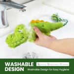 KesterlsShopping Squeaky Plush Crocodile Dog Toy,with a Rope Tail,Crinkle Stuffed Dog Toy Keep Them Busy Tug of War Training Play, Dog Chew Toy for Small Medium Dogs (Green)