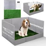 HQ4US 4LEGS Dog Grass Pad with Tray Foldable Dog Litter Box High Walls, Odor Free Artificial Grass for Dogs Potty, Pee Pad Holder, Seamless, No Assembly, Waterproof, Easy Clean, Portable for Travel