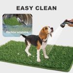HQ4US 4LEGS Dog Grass Pad with Tray Foldable Dog Litter Box High Walls, Odor Free Artificial Grass for Dogs Potty, Pee Pad Holder, Seamless, No Assembly, Waterproof, Easy Clean, Portable for Travel