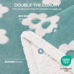 Luciphia Waterproof Pet Blanket for Medium Large Dogs Washable Fluffy Thick Jacquard Shag Fleece Warm Sherpa 3D Textured Flower Print for Cats Puppy Couch Protection (Blue,57x40 inches)