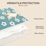 Luciphia Waterproof Pet Blanket for Medium Large Dogs Washable Fluffy Thick Jacquard Shag Fleece Warm Sherpa 3D Textured Flower Print for Cats Puppy Couch Protection (Blue,57x40 inches)