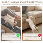 Dog Safety Ramps, Foldable 2-in-1 Wooden Pet Stairs & Steps & Ottoman, Solid Wood Anti-Slip & High-end Leather Material Pet Ramp, Split Ottoman Design, Pet Steps for Puppy Senior Injured Dogs