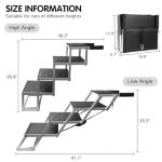 DGSL Dog Ramp for Car, 4-Step Folding Dog Stairs, Aluminum, Black, Supports Up to 250 Lbs