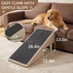 Dog Safety Ramps, Foldable 2-in-1 Wooden Pet Stairs & Steps & Ottoman, Solid Wood Anti-Slip & High-end Leather Material Pet Ramp, Split Ottoman Design, Pet Steps for Puppy Senior Injured Dogs