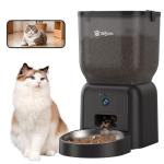 Olfjurk Automatic Dog & Cat Feeder,APP Controlled with Freshness Preservation, 4L Timed Cat Feeder with Timer Programmable, HD Camera for Voice and Video Recording (Black