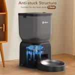 Olfjurk Automatic Dog & Cat Feeder,APP Controlled with Freshness Preservation, 4L Timed Cat Feeder with Timer Programmable, HD Camera for Voice and Video Recording (Black