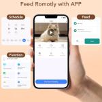 Olfjurk Automatic Dog & Cat Feeder,APP Controlled with Freshness Preservation, 4L Timed Cat Feeder with Timer Programmable, HD Camera for Voice and Video Recording (Black